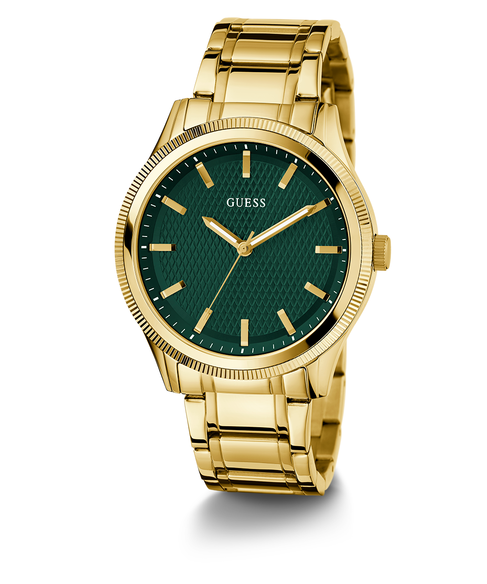 GUESS Mens Gold Tone Analog Watch