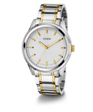 GUESS Mens 2-Tone Silver Analog Watch