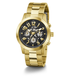 GUESS Mens Gold Tone Multi-function Watch