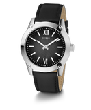 GUESS Mens Black Silver Analog Watch