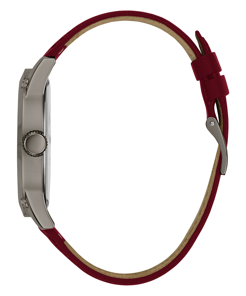GUESS Mens Burgundy Gunmetal Analog Watch