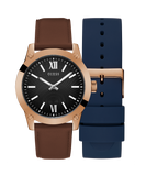 GUESS Mens Rose Gold Tone Analog Watch Box Set