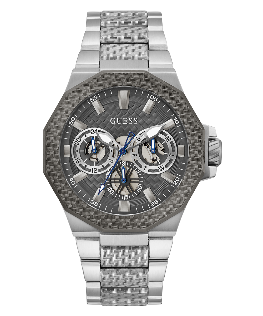 GUESS Mens Silver Tone 2-Tone Multi-function Watch