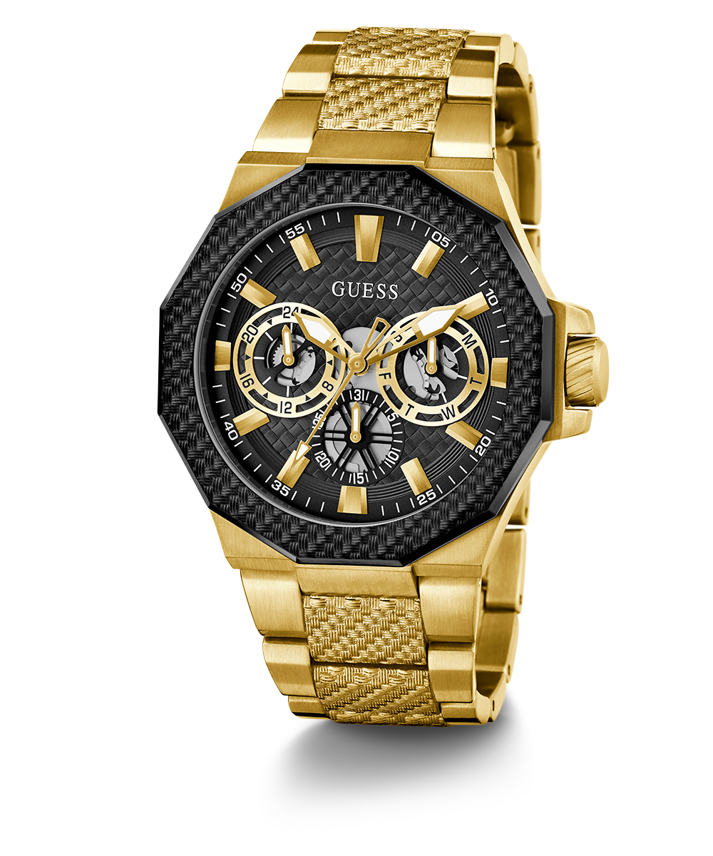 GUESS Mens Gold Tone 2-Tone Multi-function Watch