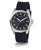 GUESS Mens Navy Silver Tone Analog Watch