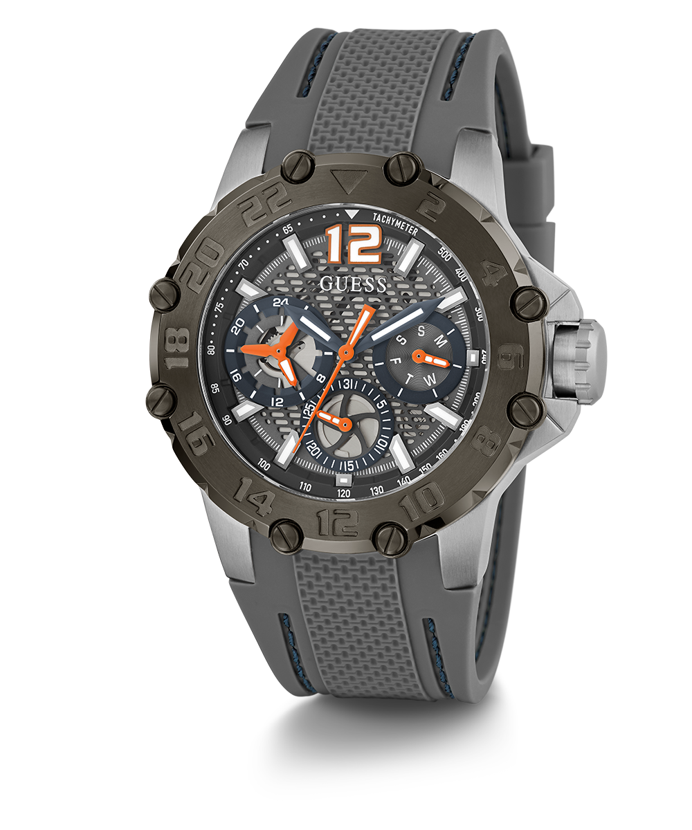 GUESS Mens Grey 2-Tone Multi-function Watch