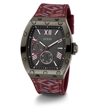 GUESS Mens Red Gunmetal Multi-function Watch