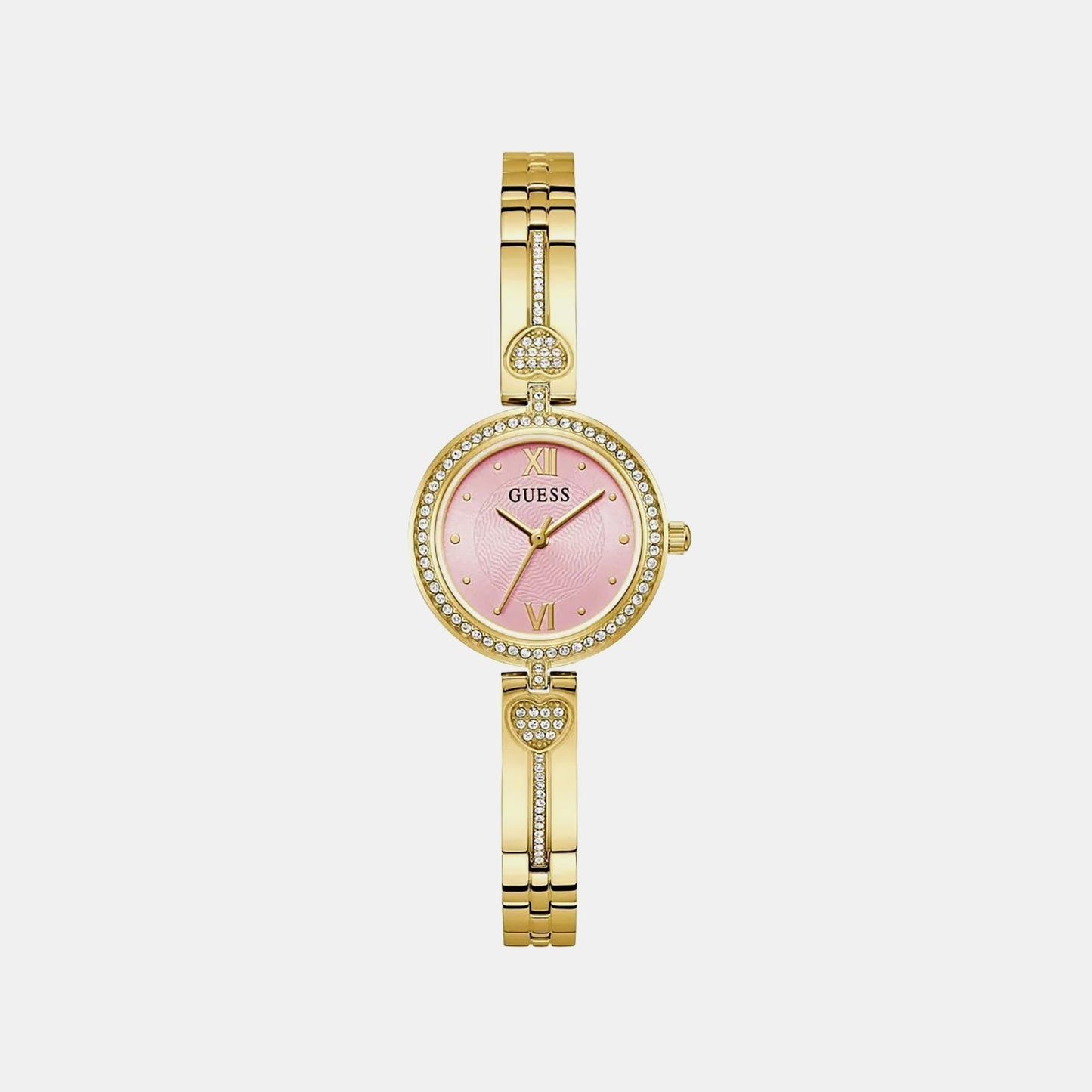 Gb Lovey Women Quartz Pink Dial Analog Stainless Steel GW0655L5 - Guess watch