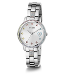 GUESS Ladies Silver Tone Date Watch