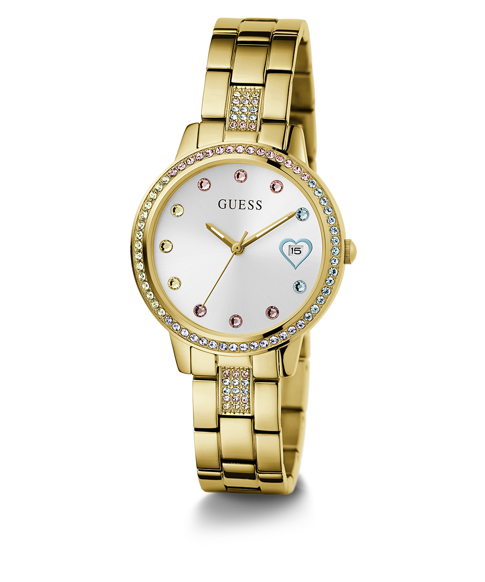 GUESS Ladies Gold Tone Date Watch