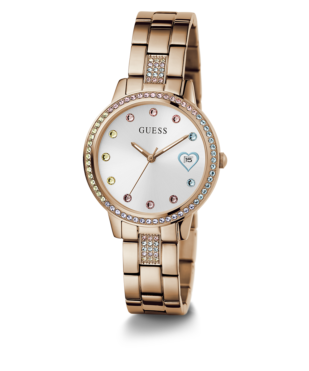 GUESS Ladies Rose Gold Tone Date Watch