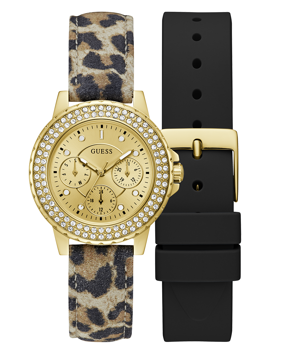 GUESS Ladies Gold Tone Multi-function Watch Box Set