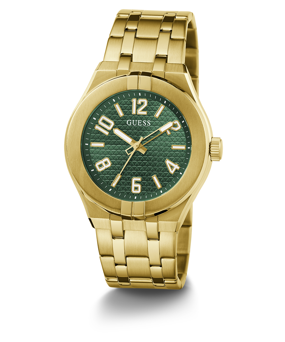GUESS Mens Gold Tone Analog Watch