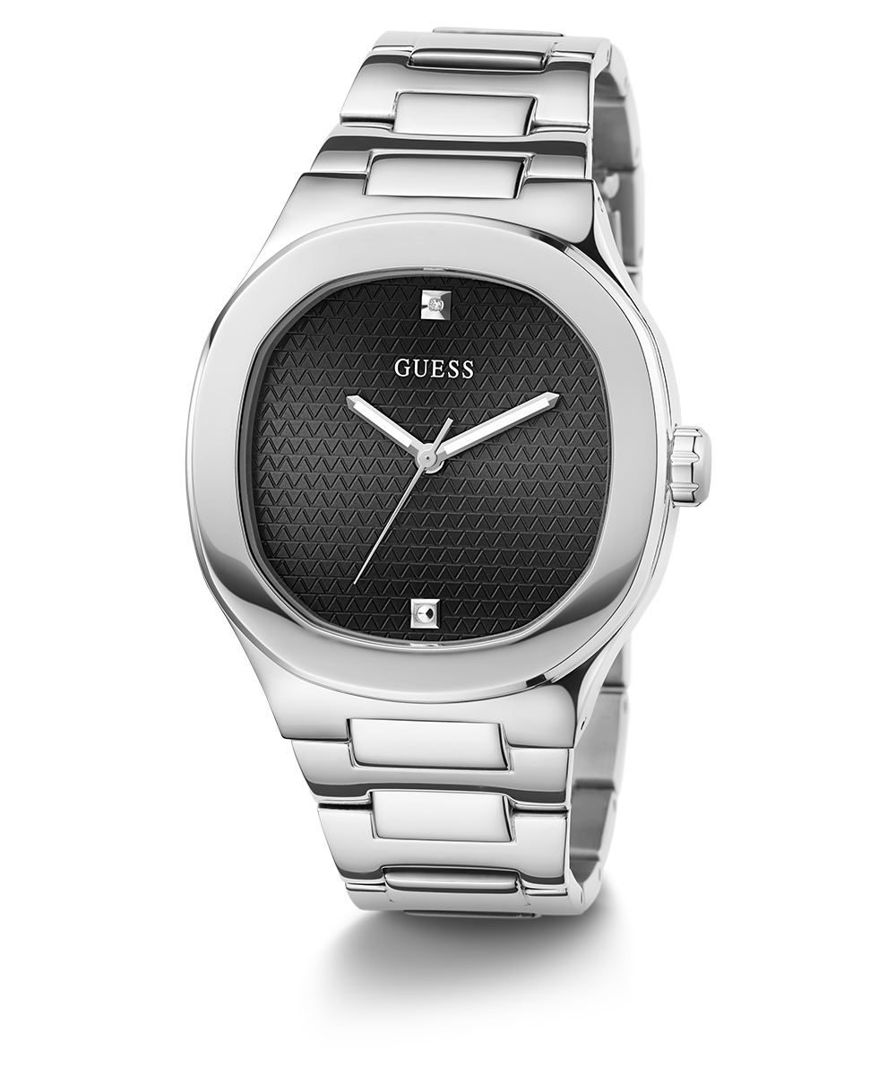GUESS Mens Silver Tone Analog Watch