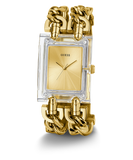 GUESS Mod Heavy Metal Ladies Gold Tone Clear Analog Watch