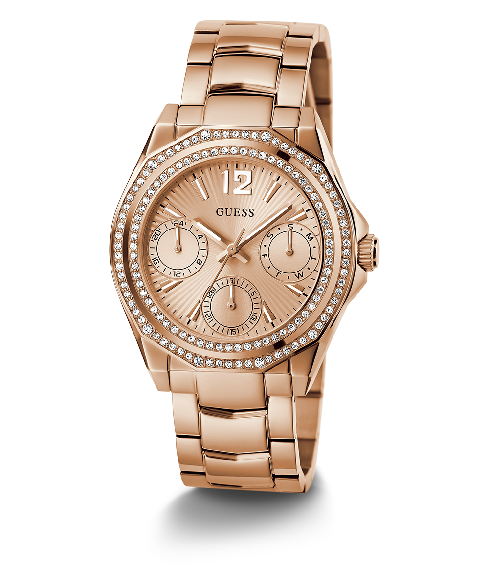 GUESS Ladies Rose Gold Tone Multi-function Watch