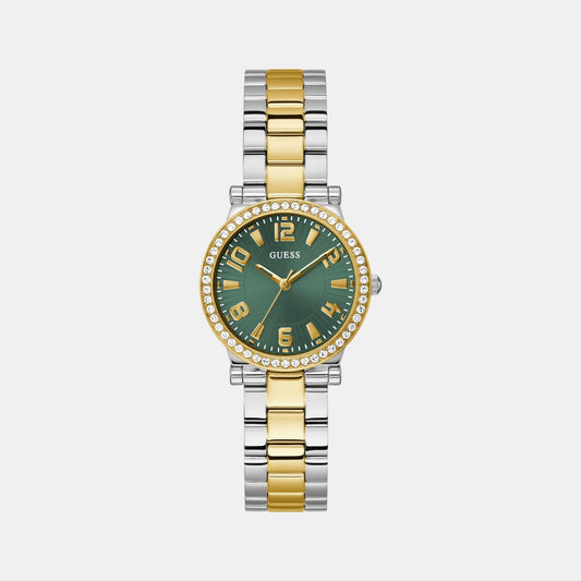 Gd Fawn Women Quartz Green Dial Analog Stainless Steel GW0686L2