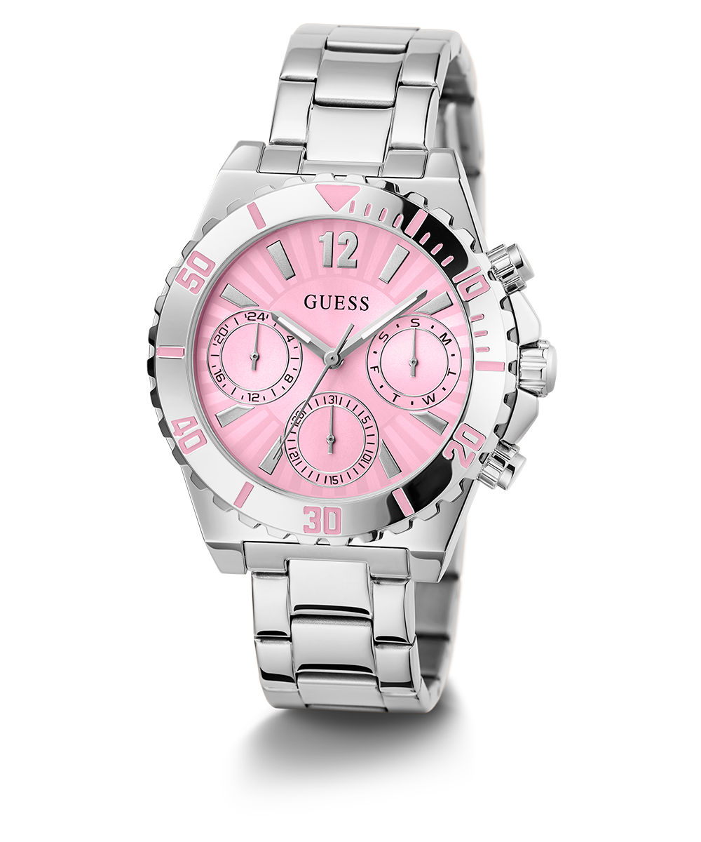 GUESS Ladies Silver Tone Multi-function Watch