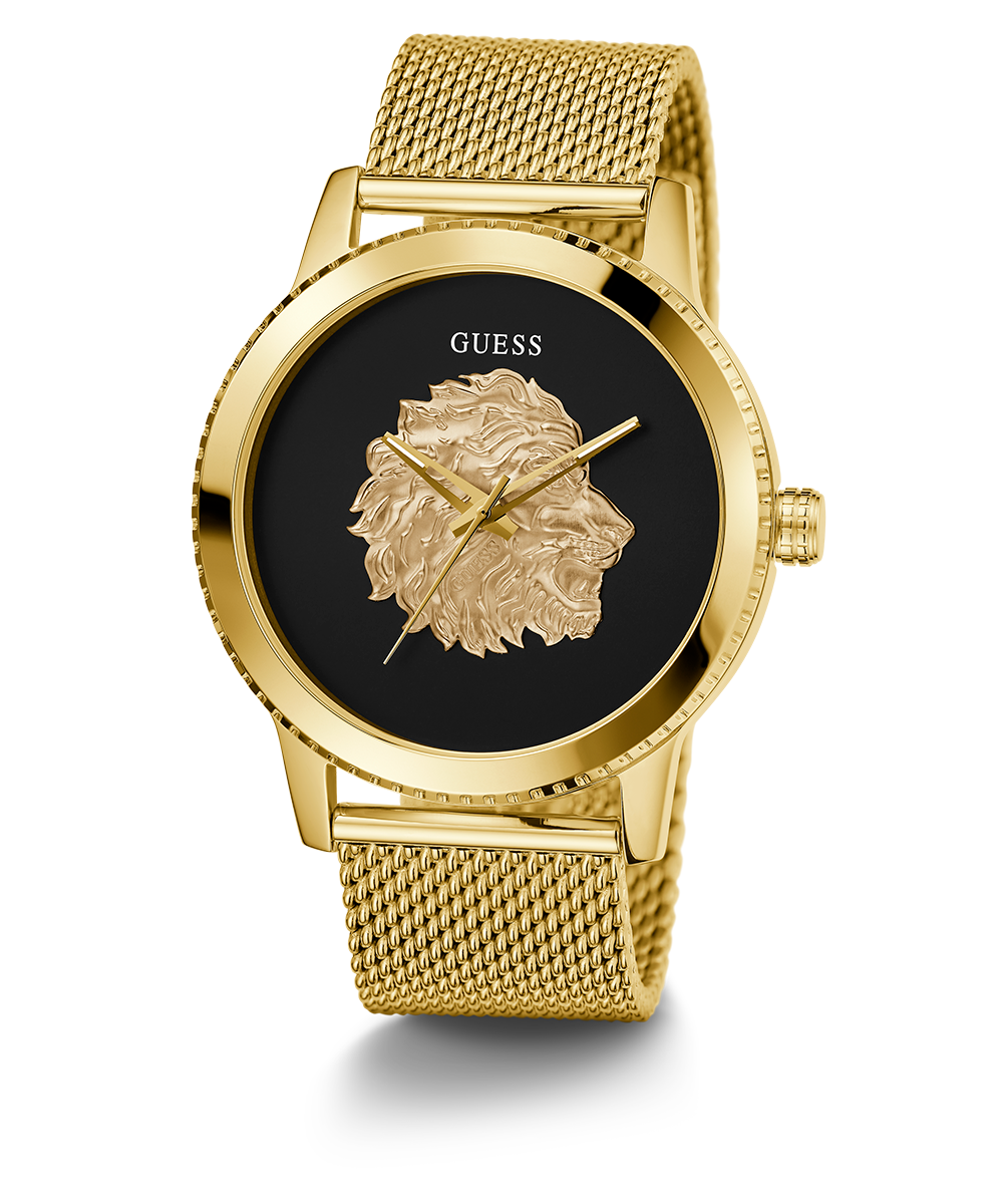 GUESS Mens Gold Tone Analog Watch