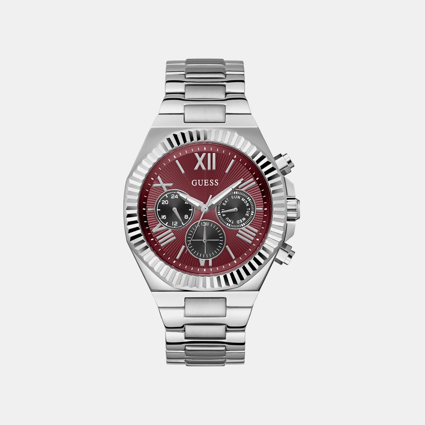 Gd Equity Men Quartz Burgundy Dial Analog Stainless Steel GW0703G7