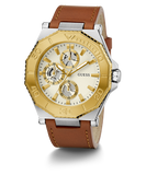 GUESS Mens Brown 2-Tone Multi-function Watch