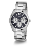 GUESS Mens Silver Tone Multi-function Watch
