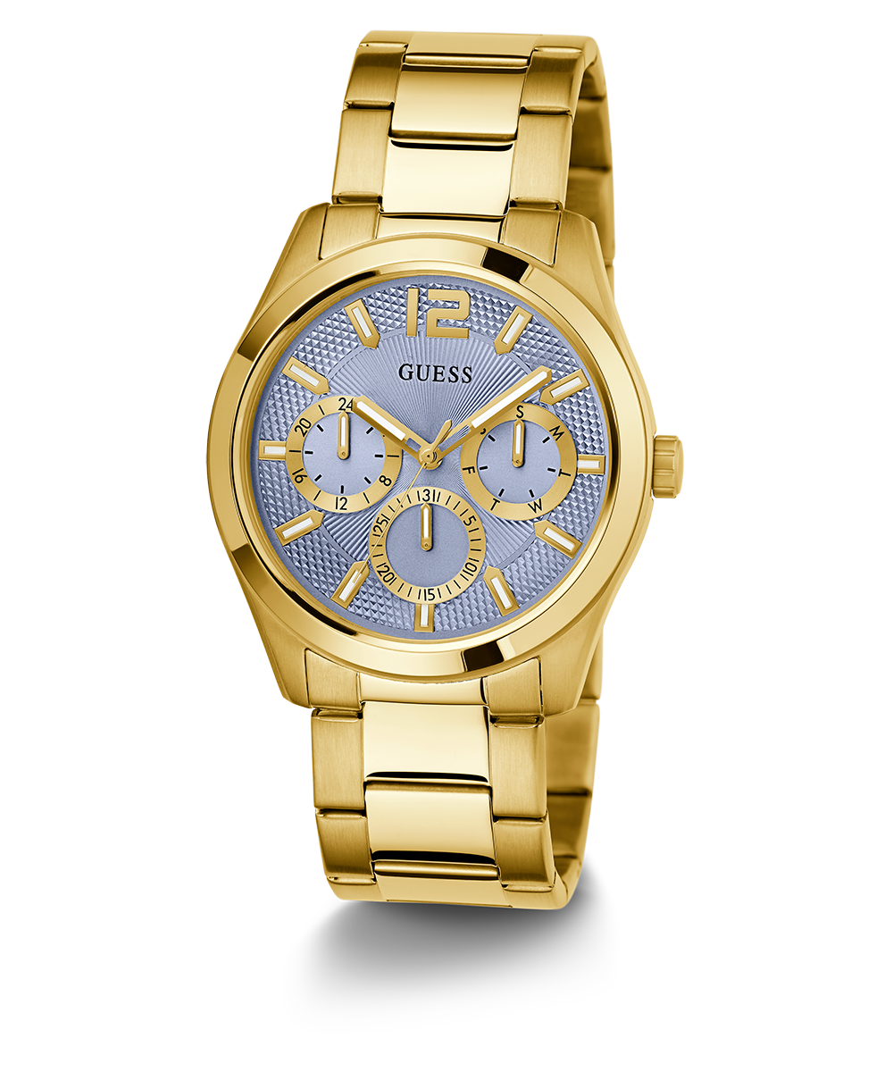 GUESS Mens Gold Tone Multi-function Watch