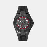 Guess Sport Men Quartz Black Dial Analog Silicone Watch GW0712G1