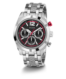 GUESS Mens Silver Tone Multi-function Watch