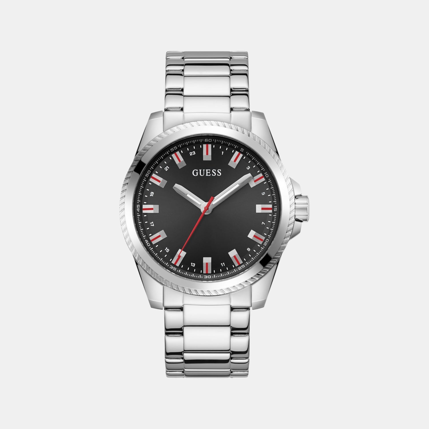 Champ Men Quartz Black Dial Analog Stainless Steel Watch GW0718G1 - Guess watch