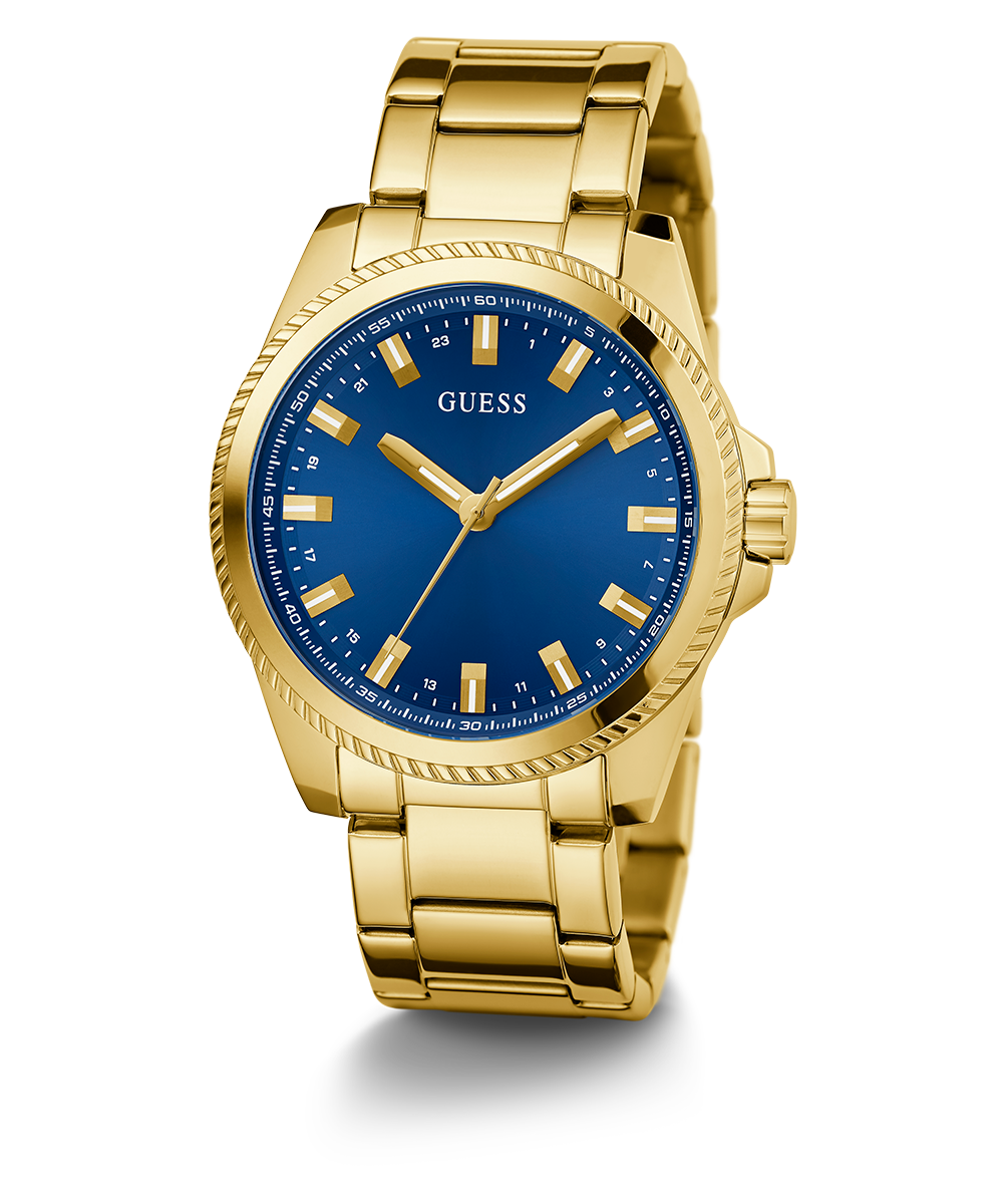 GUESS Mens Gold Tone Analog Watch