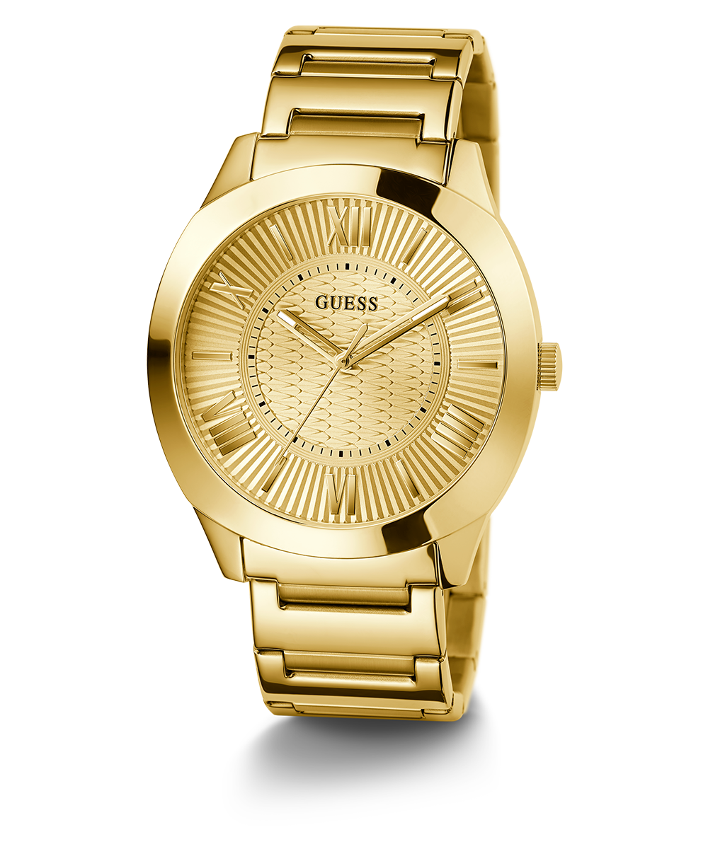 GUESS Mens Gold Tone Analog Watch