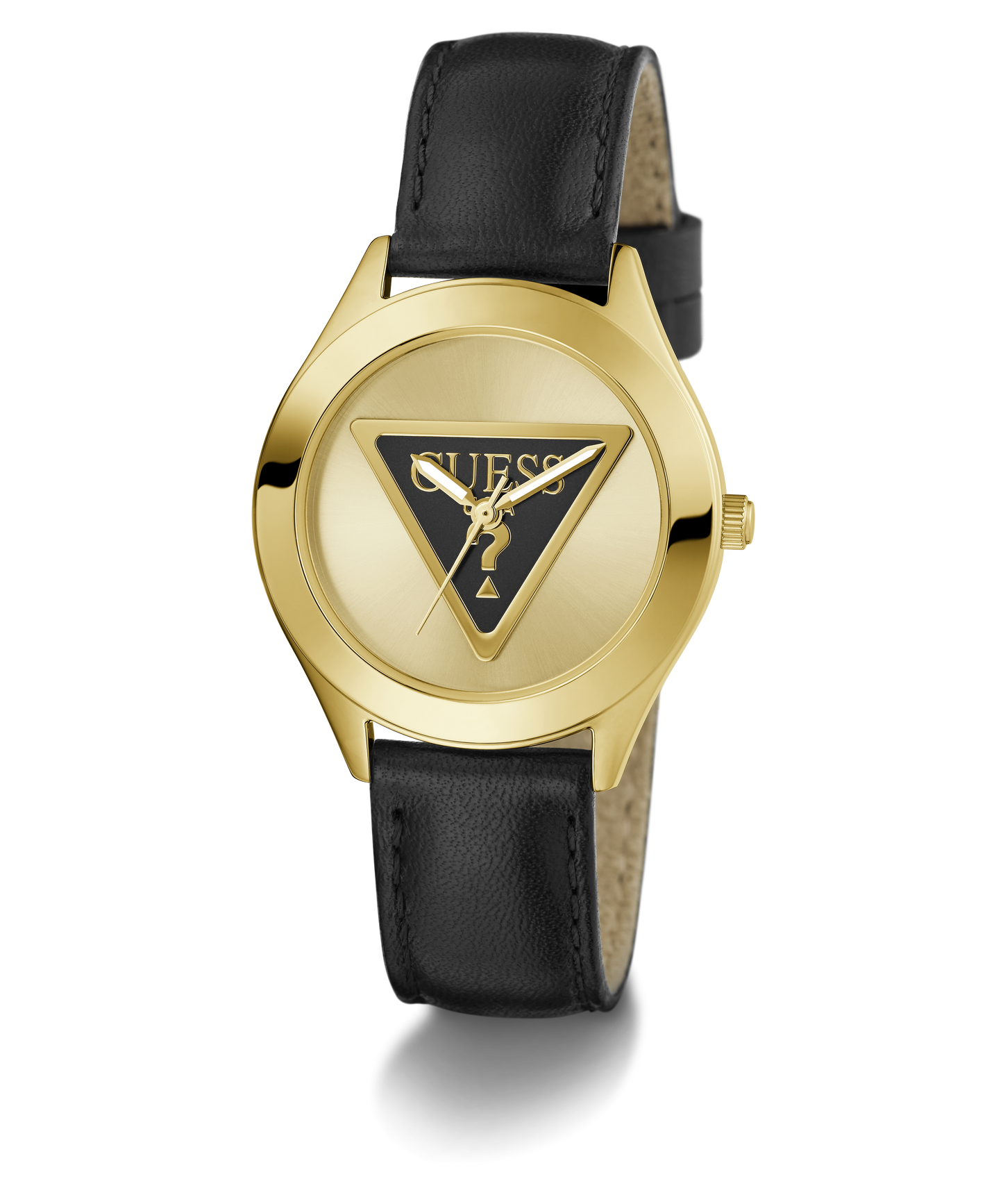 GUESS Ladies Black Gold Tone Analog Watch