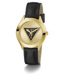 GUESS Ladies Black Gold Tone Analog Watch