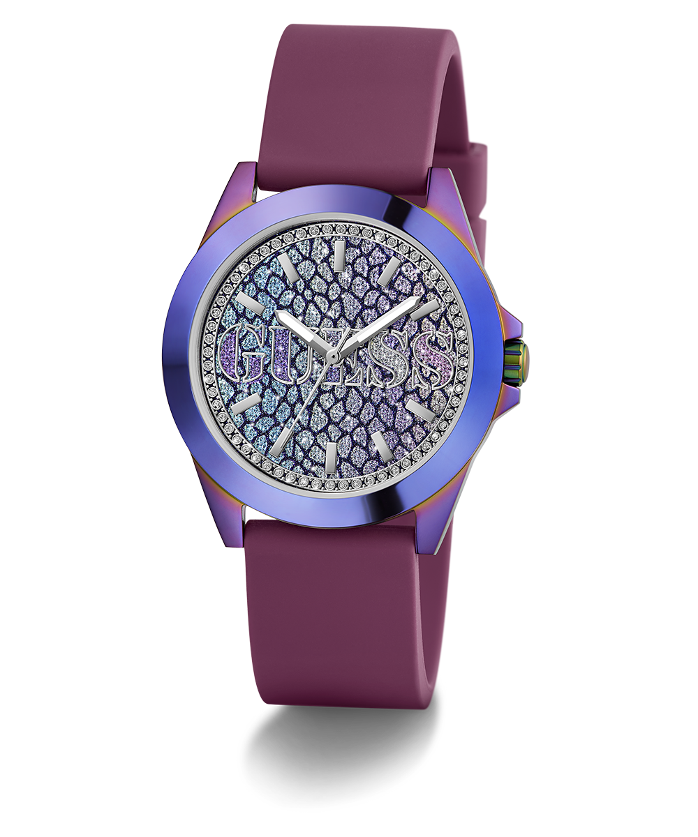 GUESS Ladies Purple Iridescent Analog Watch