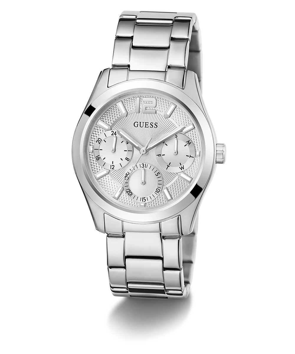 GUESS Ladies Silver Tone Multi-function Watch