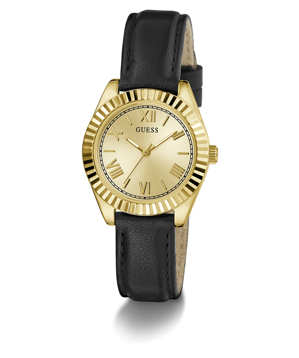 GUESS Mini Luna Ladies Black Gold Tone Analog Watch