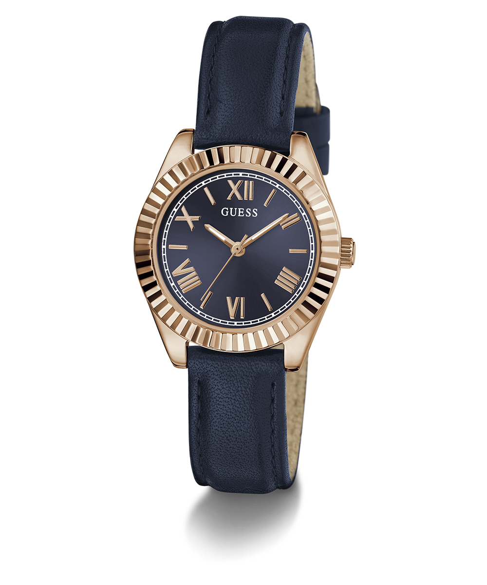 GUESS Mini Luna Ladies Blue Rose Gold Tone Analog Watch
