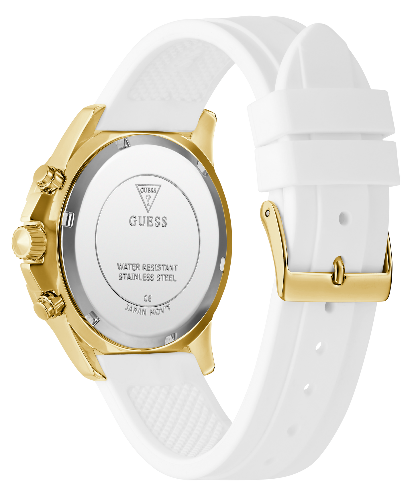 GUESS Ladies White Gold Tone Multi-function Watch