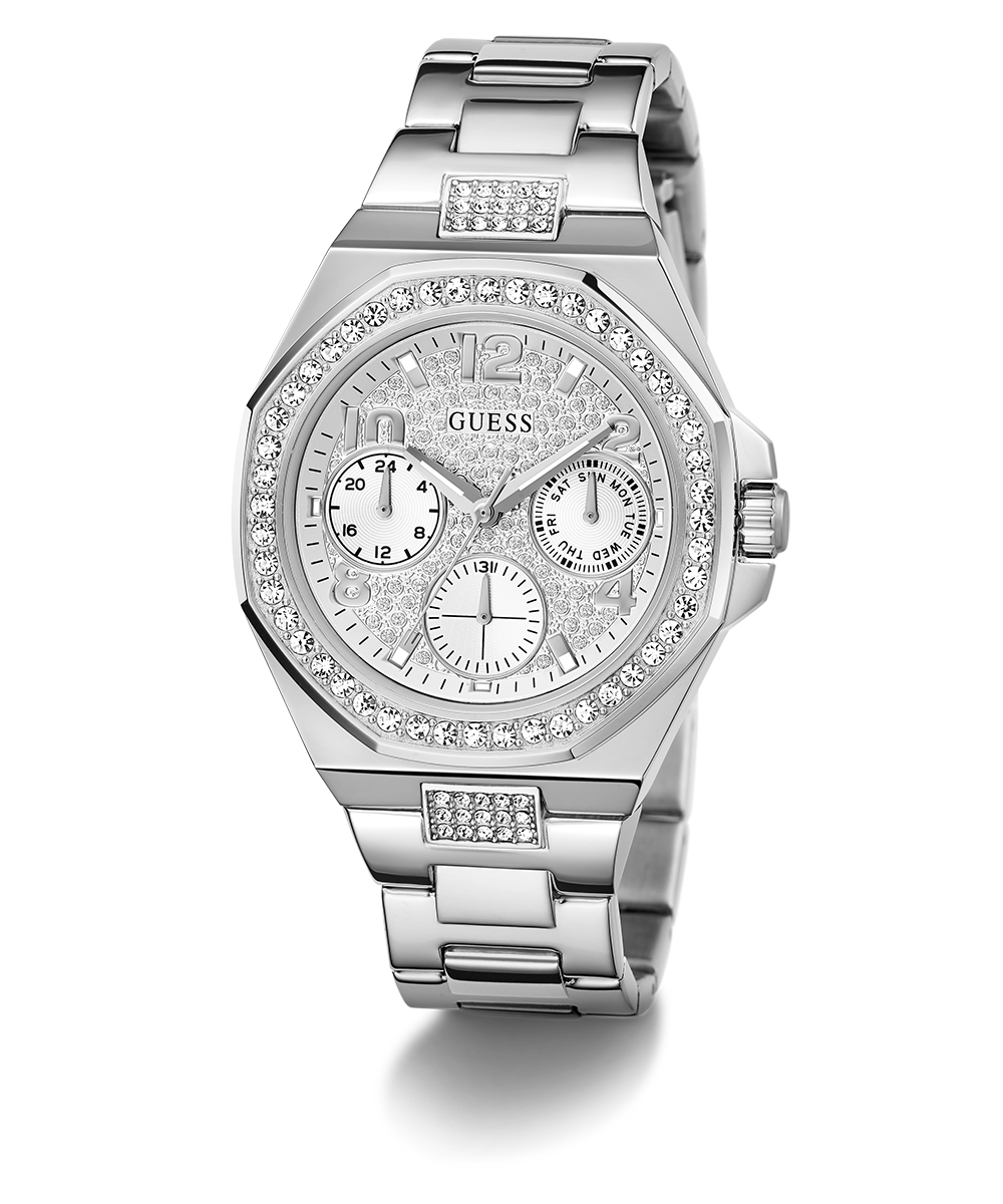 GUESS Ladies Silver Tone Multi-function Watch