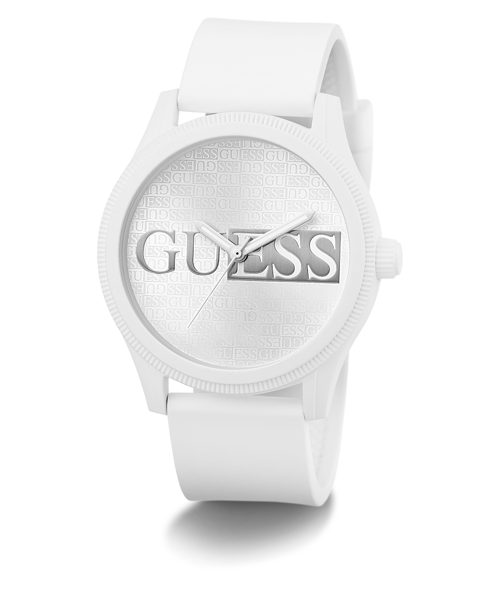 GUESS Mens White Analog Watch