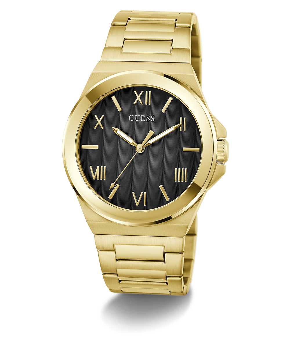 GUESS Mens Gold Tone Analog Watch
