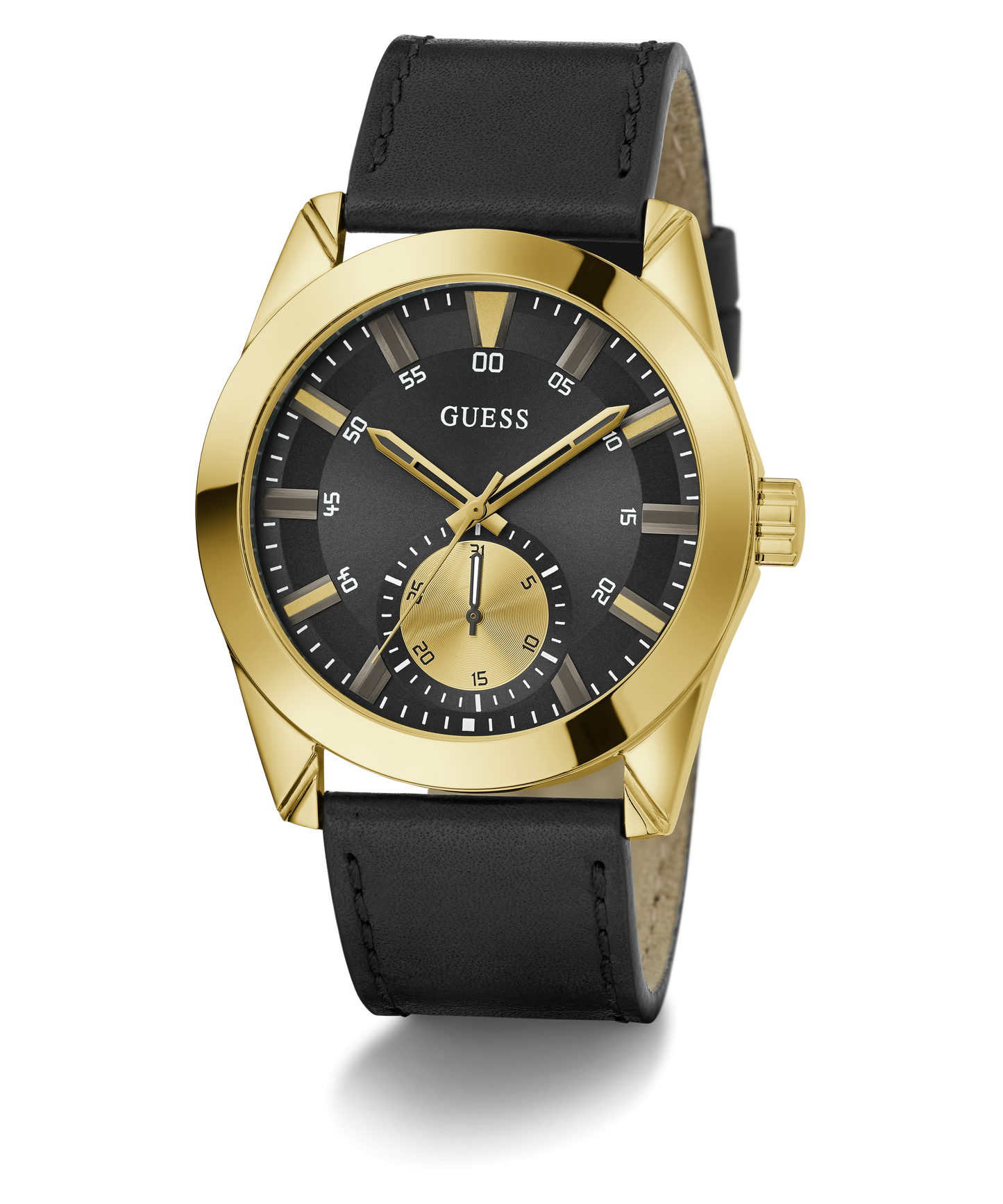 Guess Mens Black Gold Tone Multi-function Watch