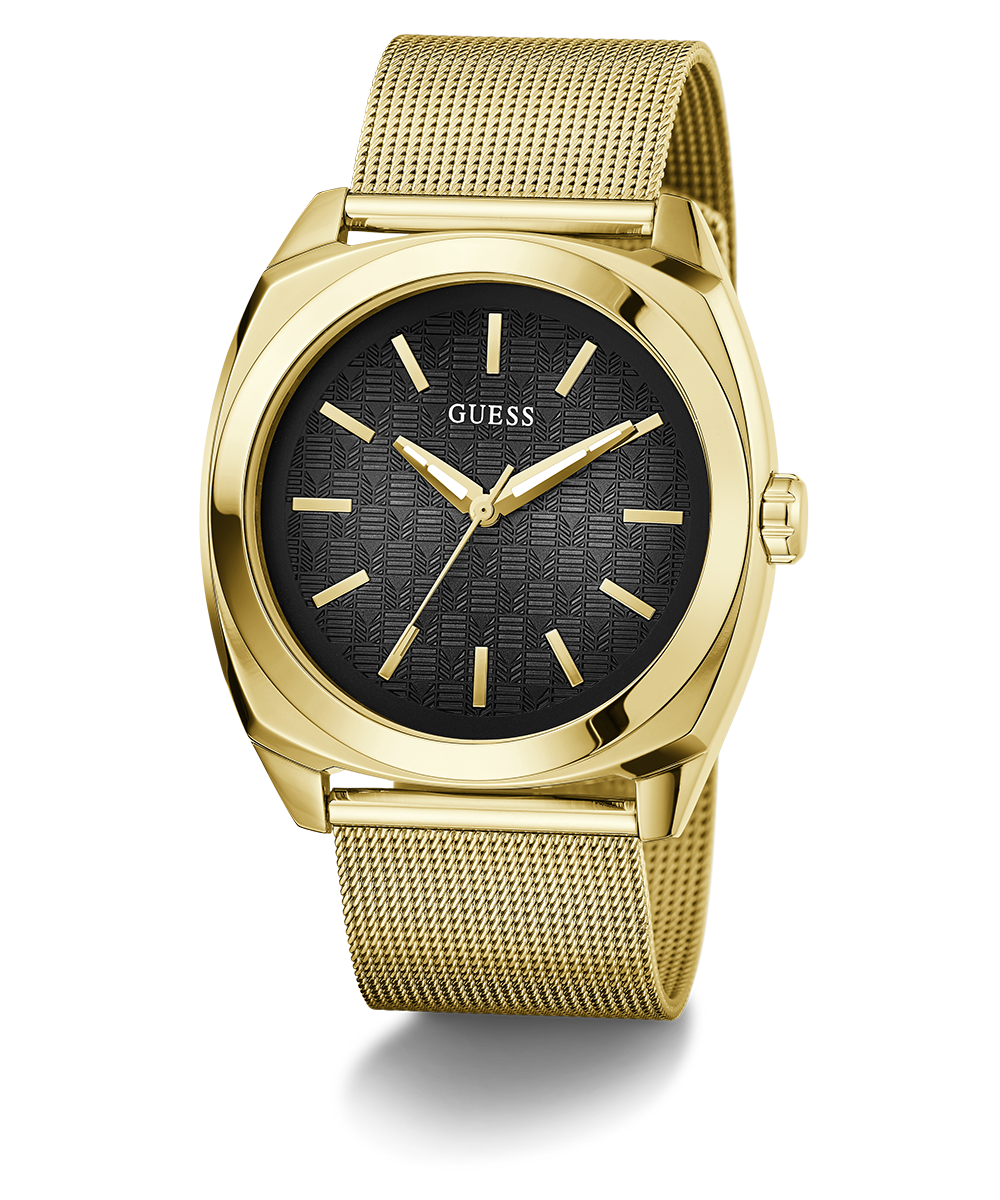 GUESS Mens Gold Tone Analog Watch