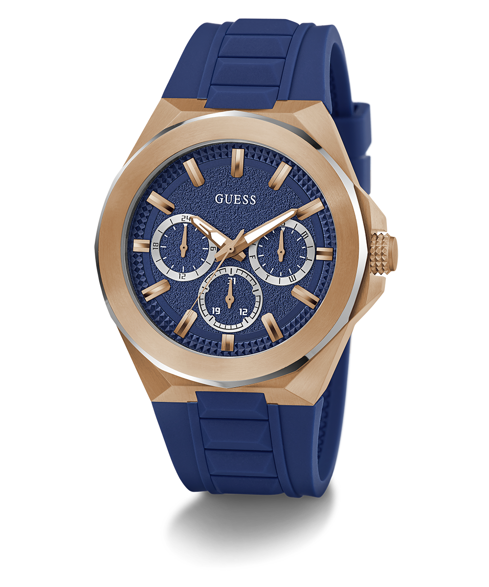 GUESS Mens Blue 2-Tone Multi-function Watch