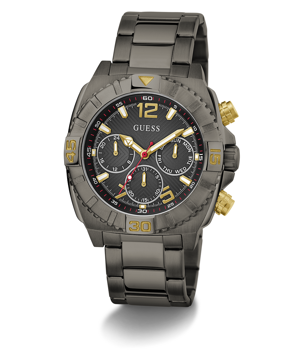 GUESS Mens Gunmetal Multi-function Watch