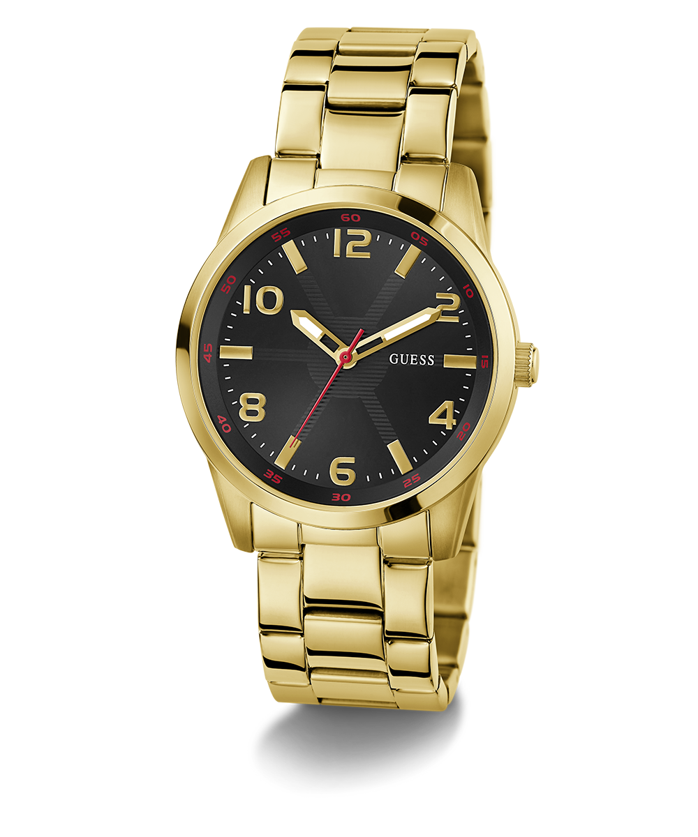 GUESS Mens Gold Tone Analog Watch