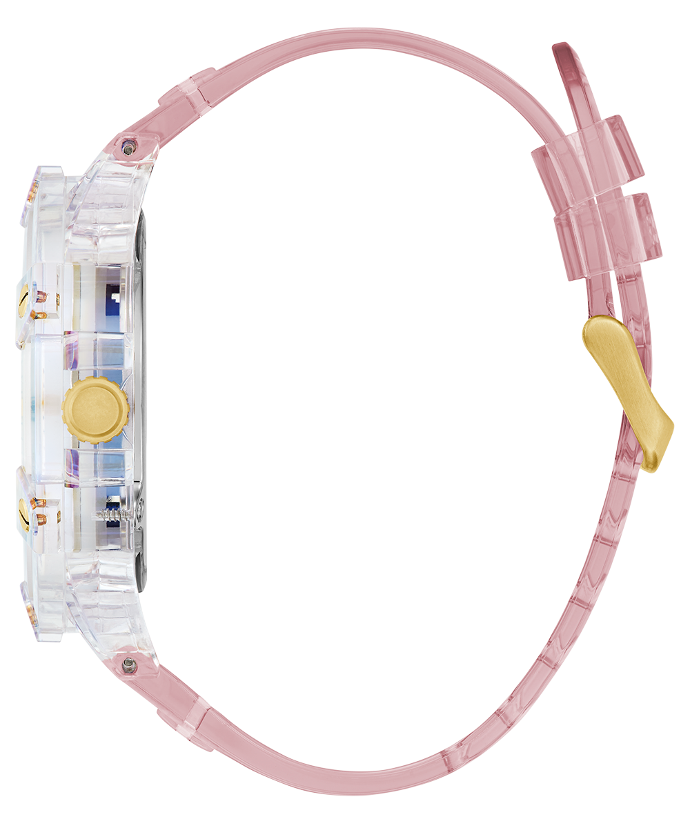 GUESS Mens Pink Clear Multi-function Watch