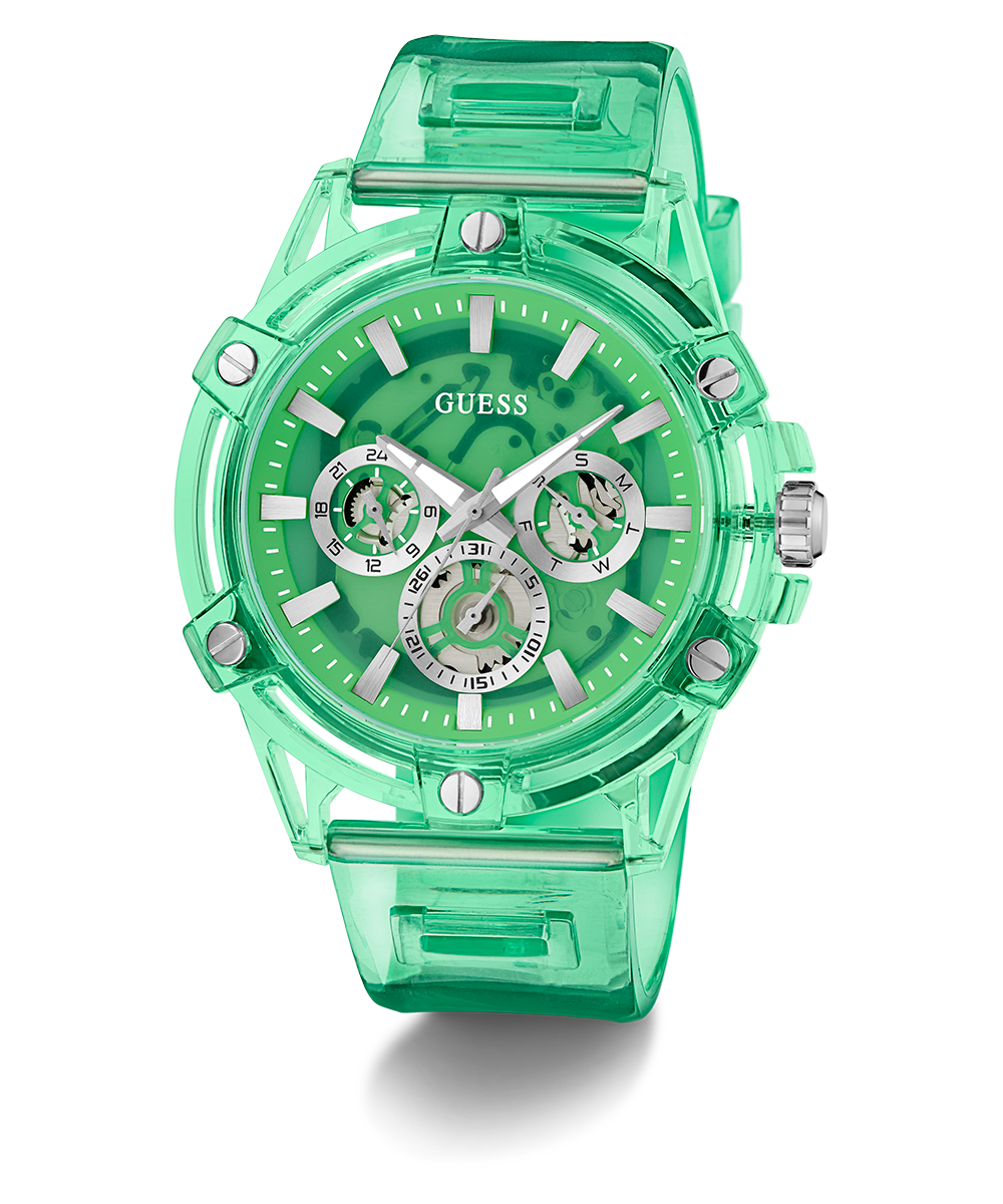 GUESS Eco-Friendly Mens Green Multi-function Watch