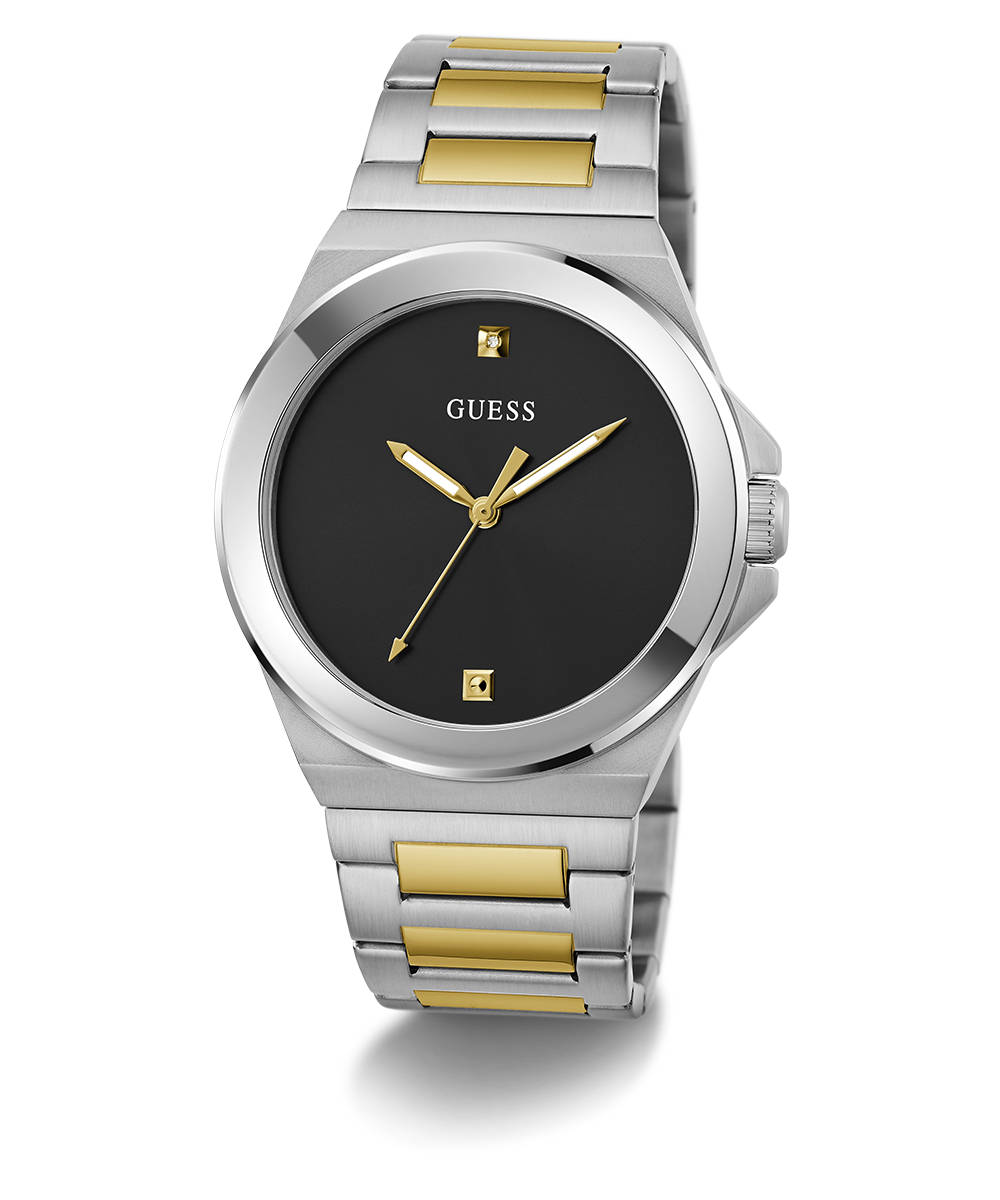 GUESS Mens 2-Tone Silver Tone Analog Watch